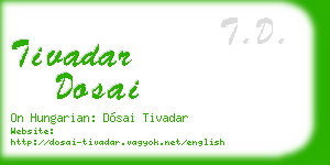 tivadar dosai business card