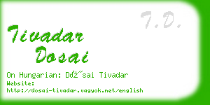 tivadar dosai business card